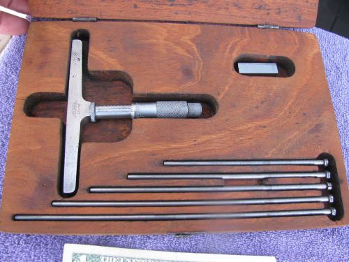 Lufkin USA 5&#034; base 0-6&#034; depth micrometer tools machinist toolmaker tool