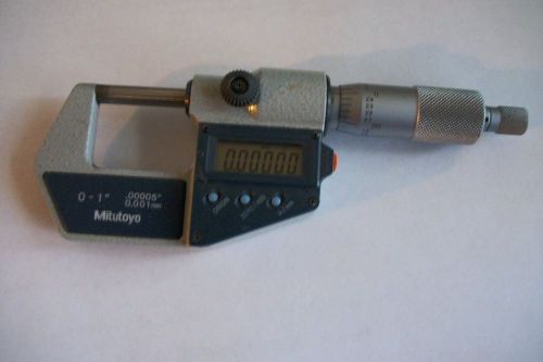 Mitutoyo Digital outside micrometer 0-1&#034; 293-721-30 With Data Output EXCELLENT