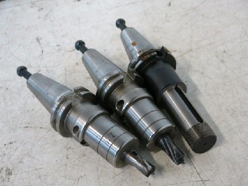3 mixed cat-40 shank toolholders, carboloy cv40-hc-20mm, briney v40san for sale