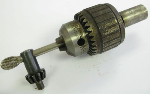 Jacobs 16n ball bearing superchuck drill chuck w/key, 1.5&#034; straight shank arbor for sale