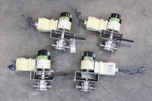 Lot of 4 svf flow 1/2&#034; 1500 sanitary shutoff ball valve w/ topworx puck position for sale