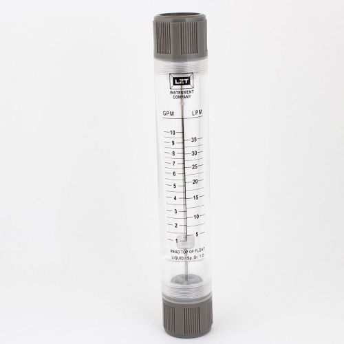 NEW 5-35 LPM Inline Rotameter Clear Acrylic Water Flowmeter 1&#034; PT Dia Threads