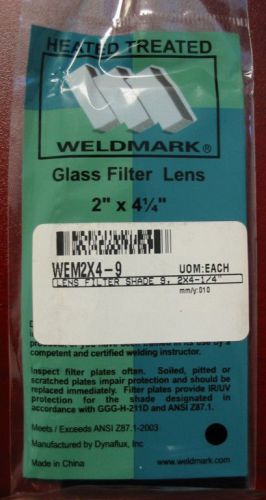 SHADE 9  2&#034; x 4-1/4&#034; Glass Welding Helmet Filter Lens