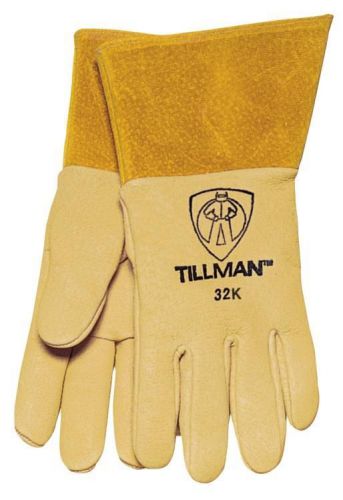 Tillman 32k hd top grain pigskin 4&#034; cuff kevlar palm mig welding gloves, medium for sale