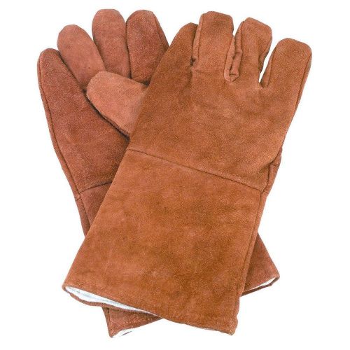 New 14&#034; premium brown leather cowhide welding gloves protect hands tool welder for sale