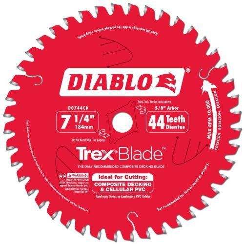 Freud t25397 7-1/4&#034; x 5/8&#034; 44t mtcg .063 composite decking blade for sale
