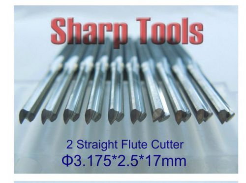 10pcs double flute straight slot CNC router bits milling cutter 2.5mm 17mm