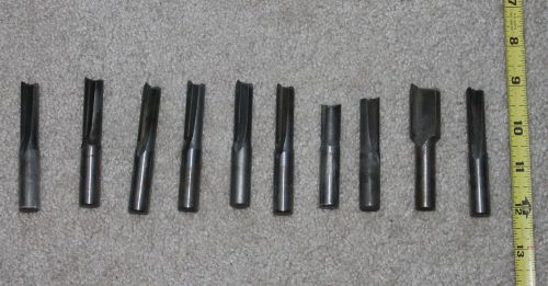Lot of Carbide tip Two Flute Straight Router Bits 1/2in shank