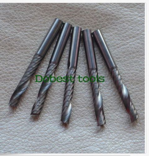 5pcs one flute carbide endmill spiral cnc router bits cutting tools 6mm 22mm for sale