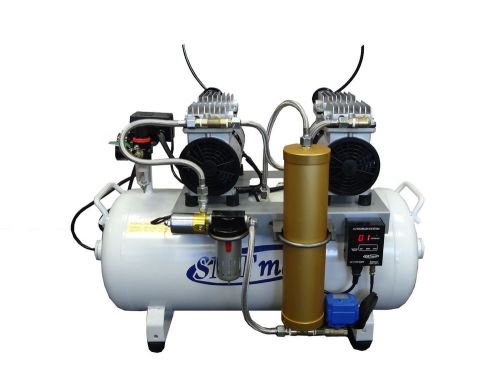 New 2 hp noiseless &amp; oil free dental air compressor w/ automatic dryer for sale