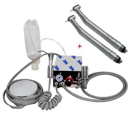 Portable dental turbine unit air compressor + 2xfast speed handpiece push 1w 4h for sale