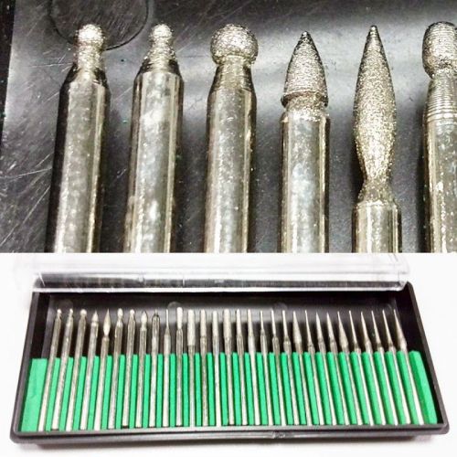 30 X Diamond Burr Bits Drill Engraving Dremel Rotary Tool Sets Accessories Shank