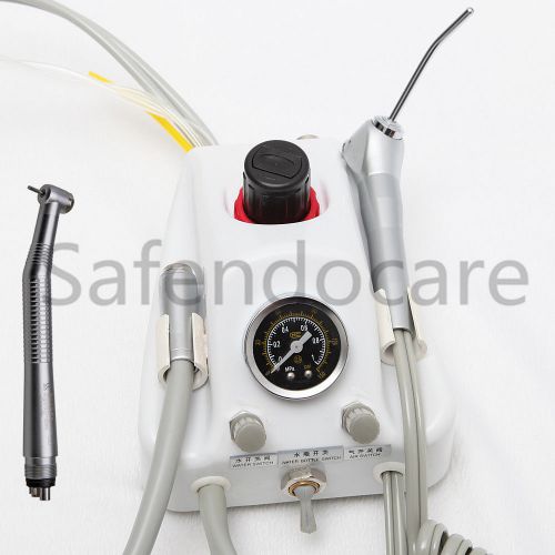 Portable Dental Turbine Unit 4H With Water Bottle Work 1X High Speed Handpiece