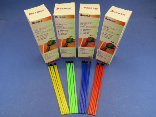 Dental Brush Applicators Assorted Color Box / 144 DOCHEM