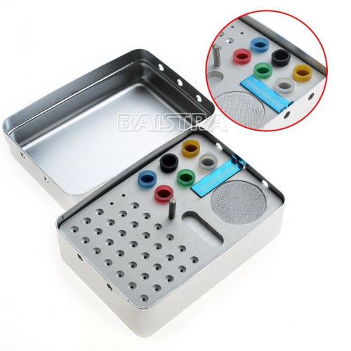 35 holes new dental bur holder autoclave disinfection box silver b005 for sale