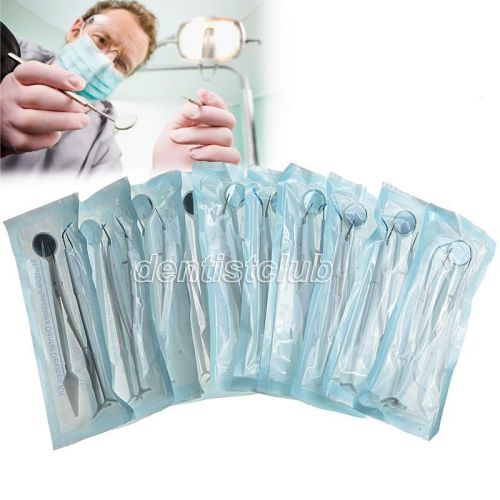 100 kits new disposable dental instruments 3 pc set-mirror plier &amp; explorer kit for sale