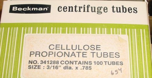 Beckman Centrifuge Tubes Cellulose Propionate Tubes 100 Tubes 3/16&#034; dia. x .785&#034;