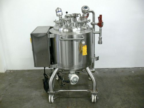 Stainless tech 100 liter jacketed process tank w/ agitator &amp; gauges  60 psi for sale