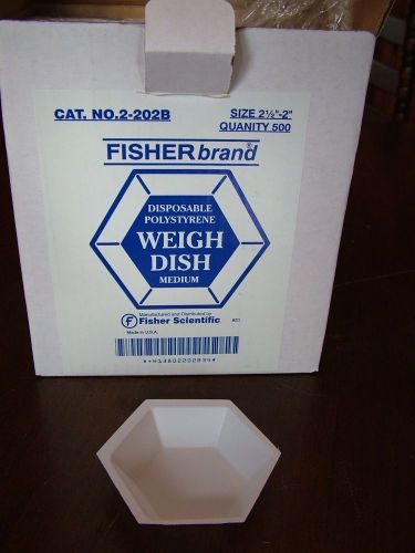 Disposable Weigh Dishes from Fisher scientific 2.5x2 inch polystyrene Box 500