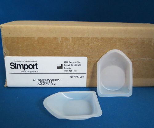 Simport antistatic 20ml polystyrene pour boats pack/250 # d251-1 for sale