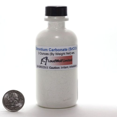 Strontium Carbonate 3 Oz by weight (SrCO3) in plastic bottle 99% FREE from USA