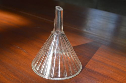 Antique/Vintage 5.5&#034; Ribbed Clear Glass Apothecary Funnel