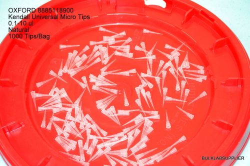 0.1-10 ul Micro Tips Universal Pipette Tips, Natural 1000/bag Oxford  8885118900