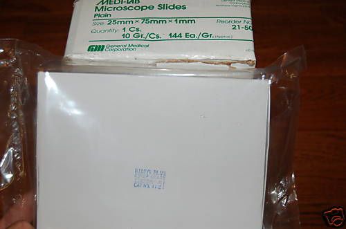 Blank Microscope 72 slides 100 cover glass slips plain