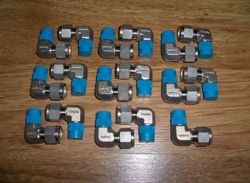 (17) NEW Swagelok Stainless Steel Male Elbow Tube Fittings SS-600-2-4