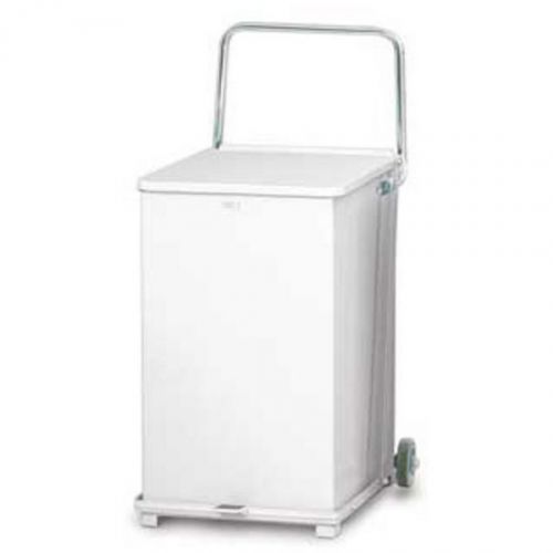 United receptacle st-40 40 gallon white waste can on wheels new in box for sale
