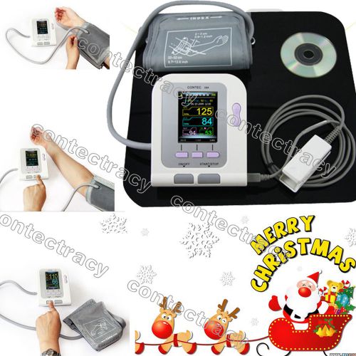 CE FDA Digital Blood Pressure Monitor+Adult SPO2 Probe+Color LCD,3y warranty,08A