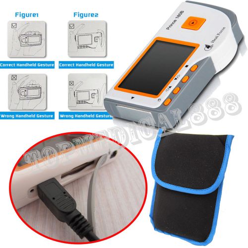 Fda ce portable handheld electrocardiogram ecg ekg heart monitor lcd+usb orange for sale