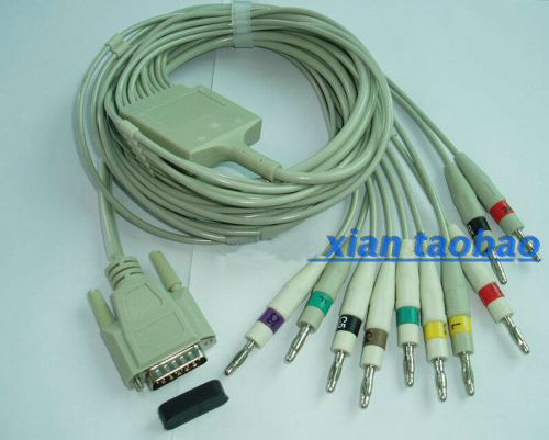 Tuv ce compatible schiller 10-lead shielded ekg cable, iec, banana4.0, yll2325c for sale