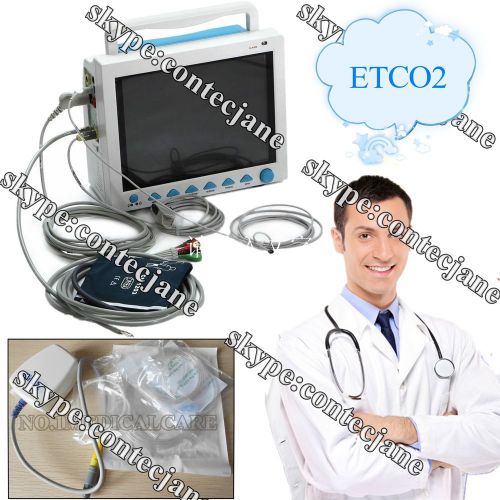 ETCO2 ICU patient monitor with ECG NIBP SPO2 RESP TEMP PR, CONTEC CMS8000