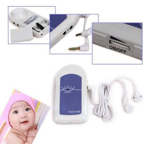 Prenatal fetal doppler baby heart beat monitor + sound cable + earphone +gel for sale
