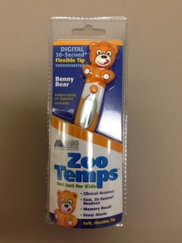 MABIS Zoo Temps Digital Thermometer Benny Bear #15-705-000 NEW Pediatrics Fast