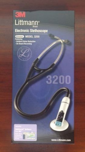 3m littmann 3200 electronic stethoscope black #3200bk27 bluetooth/software new for sale