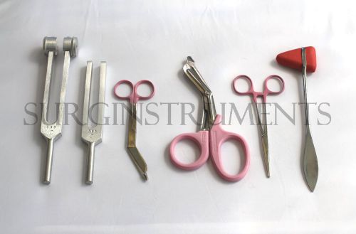 6 piece pink medical kit - diagnostic emt nursing surgical ems student paramedic for sale