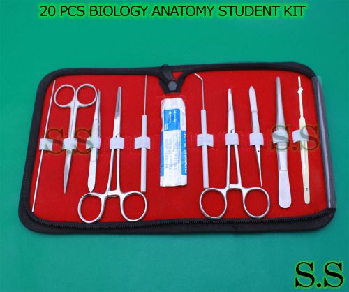 SET OF 20 PCS BIOLOGY LAB ANATOMY MEDICAL STUDENT KIT+SCALPEL BLADES #12