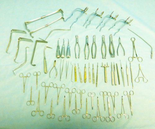 60 assorted oral reconstruction, maxillofacial, jaw surgical bone rongeurs extra for sale