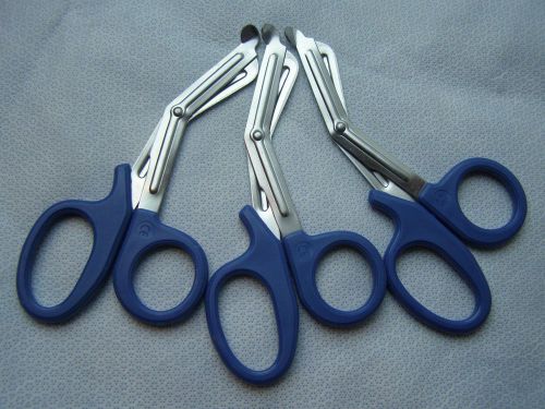3 BLUE Utility Scissors 7.5&#034; EMT Medical Paramedic Nurse Scissors