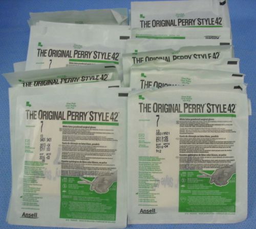 43 Pr/Pkgs Ansell &#034; The Original Perry Style 42&#034; Surgical Gloves #5711103