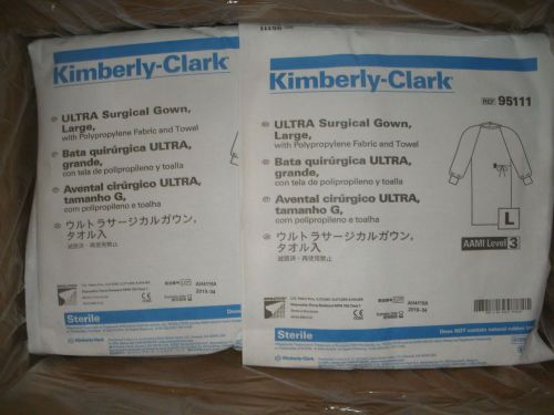 Case of 32 Large Kimberly-Clark ULTRA Surgical Gown 95111 AAMI Level 3 NEW