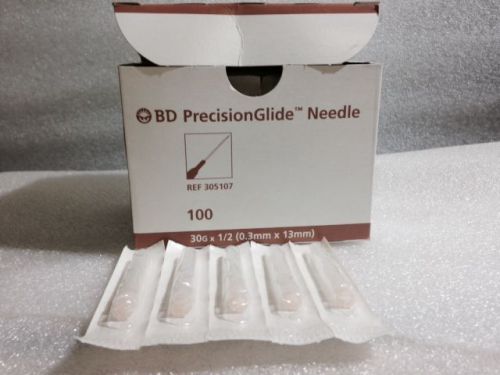 BD  Hypo Needles Box of 100 30G 1/2&#034;  &amp; 305107