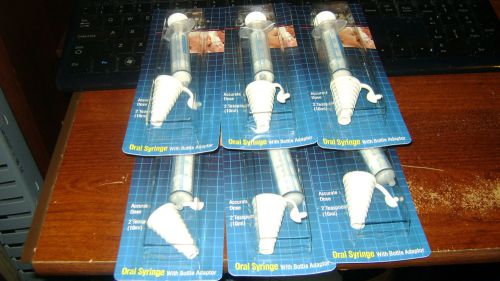 Sealed from factory BASIS 10ml cc Oral Syringes with bottle adaptor (6 pack) NEW