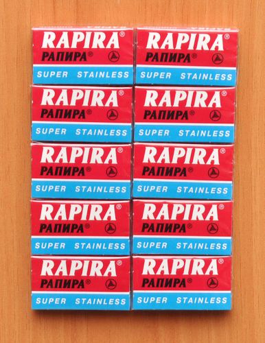 50 NEW SUPER STAINLESS RAPIRA DOUBLE EDGE SAFETY RAZOR BLADES