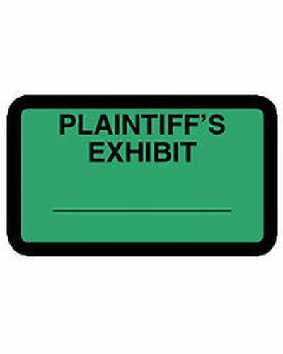 Plaintiff&#039;s Exhibit Label - 252 -Green
