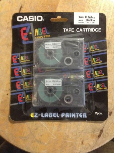 CASIO EZ-LABEL IR-9X Tape Cartridge 9mm Clear tape black ink iR-9x 2 Pack