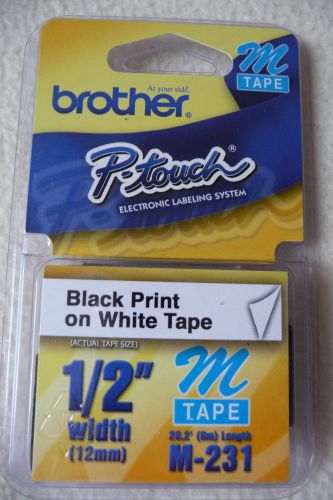P-Touch Tape 1/2&#034; Lot of 2 White M-231 Brother Brand New in Sealed Packs BUY NOW