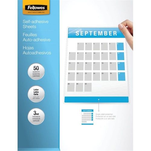 Fellowes 5221502 50-pack self-adhesive laminating sheets 9&#034;x12&#034; for sale